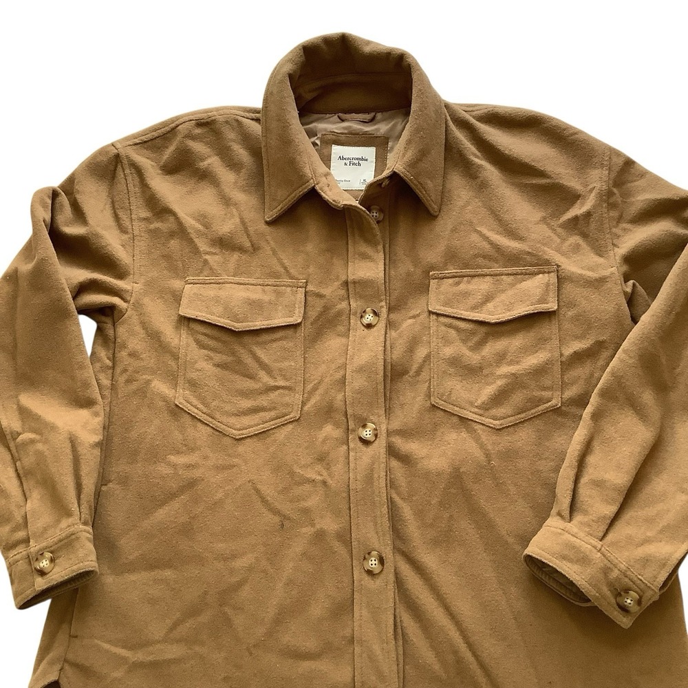 Abercrombie & Fitch Women's‎ XL  Workwear Shirt Jacket Utility Shacket Brown